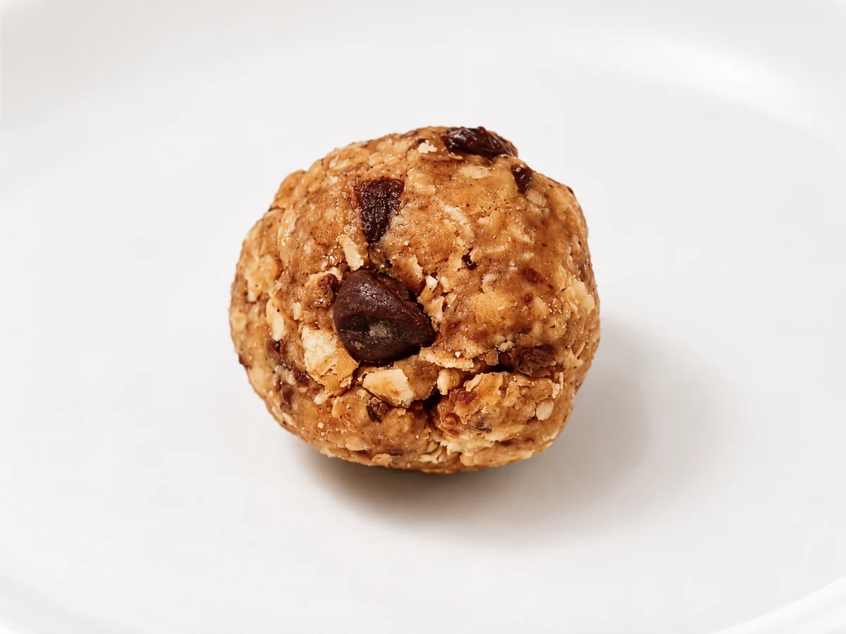 Peanut Butter, Raisins, and Chocolate protein ball